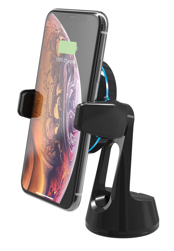 SCOSHE MGQWD-XTET Qi-Certified MagicGrip Suction Cup Wireless Charging Phone Mount for Car in Black