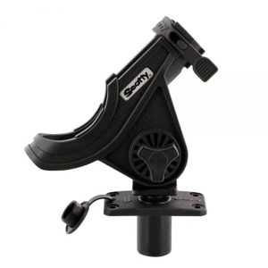 SCOTTY 281-BK Baitcaster/Spinning Rod Holder with Flush Deck Mount Black