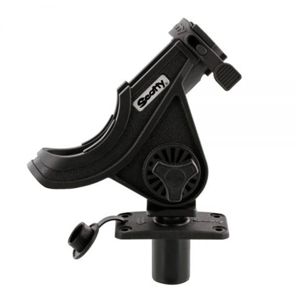 SCOTTY 281-BK Baitcaster/Spinning Rod Holder with Flush Deck Mount Black