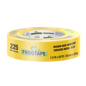 SHURTAPE 105375 CP 225 GLD-36MM X 55M-32 RLS, Performance Grade; Used For Multiple Surfaces And Substrates Including Metal/ Rubber/ Plastic And Fiberglass; 1.41 Inch Width x 60 Yard Length; Gold; Rubber Adhesive With Fine Structured Crepe Backing; Single