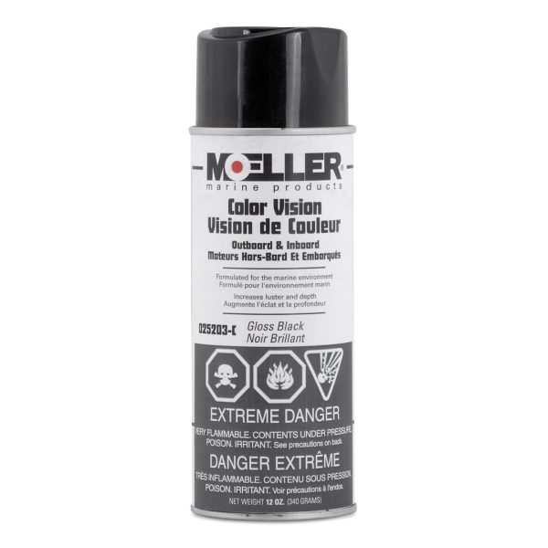 SIERRA 025203-C COLOR VISION GLOSS BLACK CANADA, For Use On All Outboard And Inboard Engines/ Stern Drive And Lower Unit Applications; Gloss Black Canada; 12 Ounce Aerosol Can; Oil And Gasoline Resistant