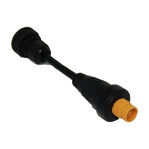 SIMRAD 000-10438-001 ETNERNET ADPTRJ45 MALE-YELLOW FEM, Fits HD Radar Processor; 5-Pin Connector; 6 Inch Length; Black; With RJ45 Male to 5 Pin Yellow Female Plug