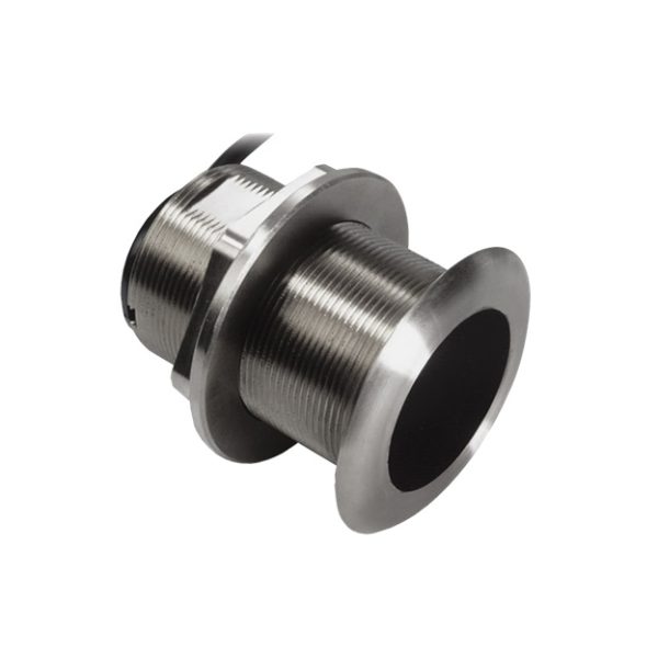 SIMRAD 000-13786-001 XDCRXSONIC50/200KHZSS-LP20 DEG., Thru-Hull Mount; 9 Pin; 50/200 kHz Dual Frequency Broadband Transducer; Stainless Steel Low-Profile With 20 Degree Tilt; 600 Watts; 33 Feet Cable