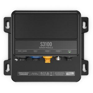 SIMRAD 000-15918-001 S3100 MODULE, Use For High-Definition Active ImagingHD Sonar To HDS LIVE/ HDS Carbon/ Elite FS Displays; 9 Inch Length x 7-1/2 Inch Height; Up To 1 Megahertz Frequency; With Ethernet Cable And Power Cable