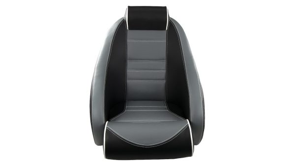 SPRINGFIELD 104093001 STINGRAY RUNBOUT SEAT FLIP UP BLSTR, Helm Seat; Bucket And Flip-Up Bolster Seat; Non-Adjustable; Non-Foldable; 26 Inch Length x 22 Inch Width x 25 Inch Height; Black/ Gray; Marine Grade Vinyl With Foam Cushion; With Headrest