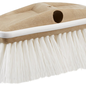 STAR BRITE 040163 Deluxe Stiff Heavy Duty 8 INCH Brush Head W/Bumper - Dual Connections Fit Either Standard 3/4 INCH Threaded Poles or Extend-A-Brush Handles (White) Stiff