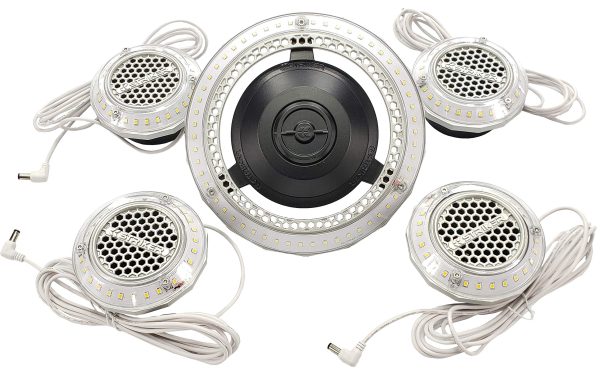 STKR 00194 MPI- Multi- Point Illumination- 7500 Lumen Motion Activated Lighting System for Garage/Attic/Basement/Home/Office, White/Aluminum