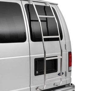 SURCO 093C97 Van Ladder | Fits Chevy/GMC Full Size Van 1997-2024 | Made in The USA | Stainless Steel | Electro-Polished Finish | Non-Slip Steps | Easy Install | Hardware Included