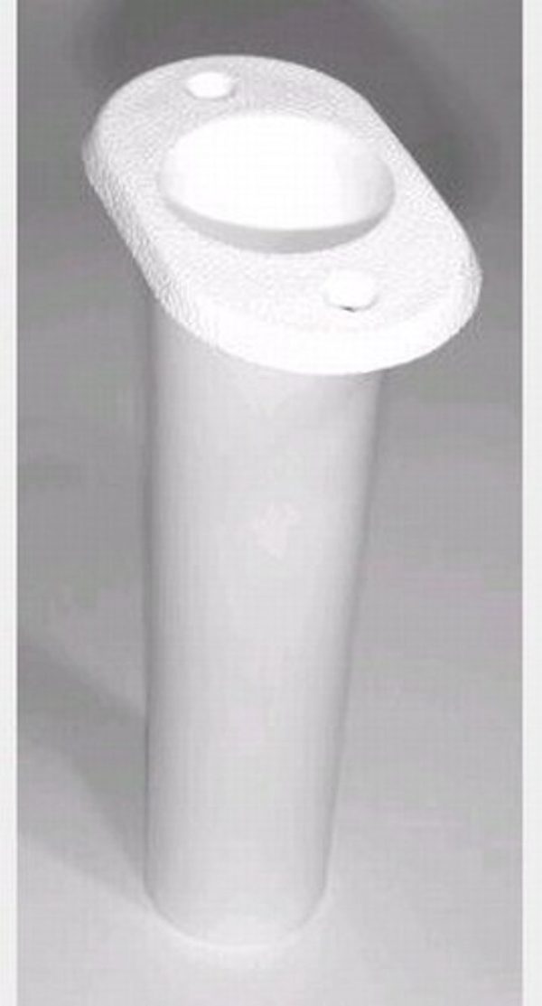 T-H MARINE RH-2FW-DP Rod Holder - Flush Mount - Flat Top Fish White