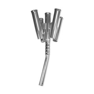 TACO F31-0790BXY-1 OLYMPIC ROD CLUSTER 5 ROD 15 DEG A, For Use With Single Fishing Rod Holder; Holds 5 Spinning or Casting or Conventional Fishing Rods; Held by Fishing Rod Butt; Anodized; Silver; Aluminum; With Fishing Rod Holder/ Bag