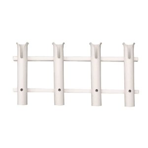 TACO P03-064W Delux Rod Holder/Tackle Rack, 4-Rod, Polyethylene, White