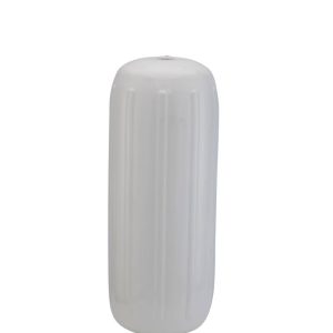 TAYLOR MADE 1025 Big B Inflatable Vinyl Boat Fender 6 INCH x 15 INCH for boats 20-35, Center Rope Tube, Heavy-Duty Vinyl, Molded Inflation Valve, Ribbed Design, White - 2020108318