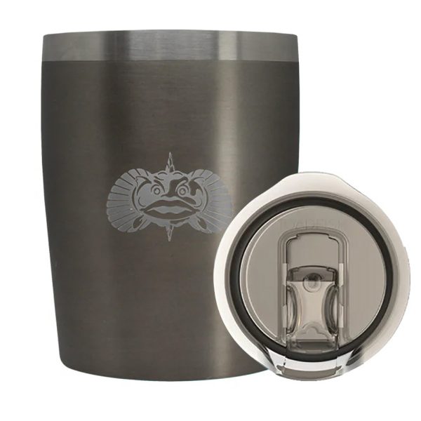 TOADFISH 1077 NON-TIPPING 10OZ ROCKS TUMBLER - GRAPHITE