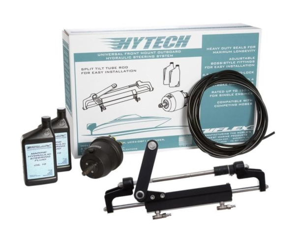 UFLEX HYTECH 1.1 UC95 FRNT MT LOW HP SYS W/40FT TU95, Fits Up To 175 HP Engine; Split Tilt Tube Rod Design; Hydraulic Steering
