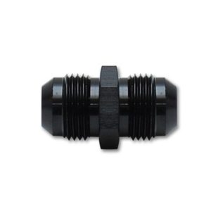 VIBRANT 10231 Power Fitting, Straight Coupler, Union Adapter, Male -4 AN to Male -4 AN, Aluminum, Black Anodized, each