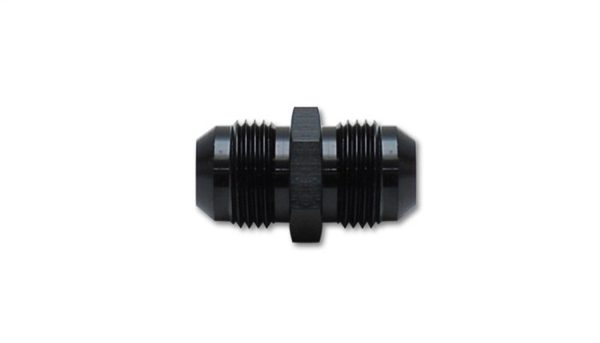 VIBRANT 10232 Power Fitting, Straight Coupler, Union Adapter, Male -6 AN to Male -6 AN, Aluminum, Black Anodized, each