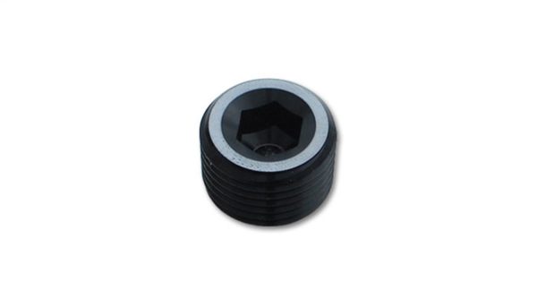 VIBRANT 10492 Fitting, Pipe Plug, Internal Allen Head, Male 3/8 in. NPT, Aluminum, Black Anodized, each