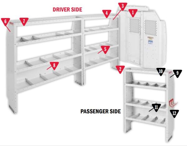 WEATHER GUARD 600-8440L PROMASTER 159WB COM SHELV, Commercial Shelving Package
