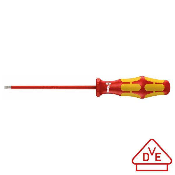 WERA 05006105001 Screwdriver: VDE Insulated Slotted 3.0mm x 100mm (without Lasertip)