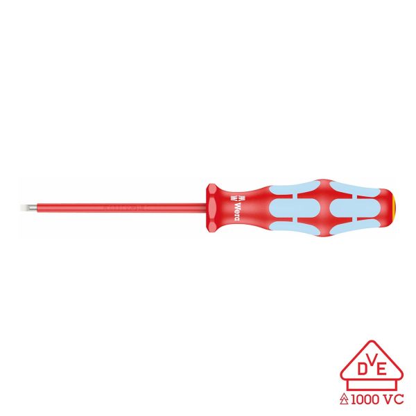 WERA 05022729001 Kraftform Stainless VDE 3160i Stainless Steel Slotted Screwdriver