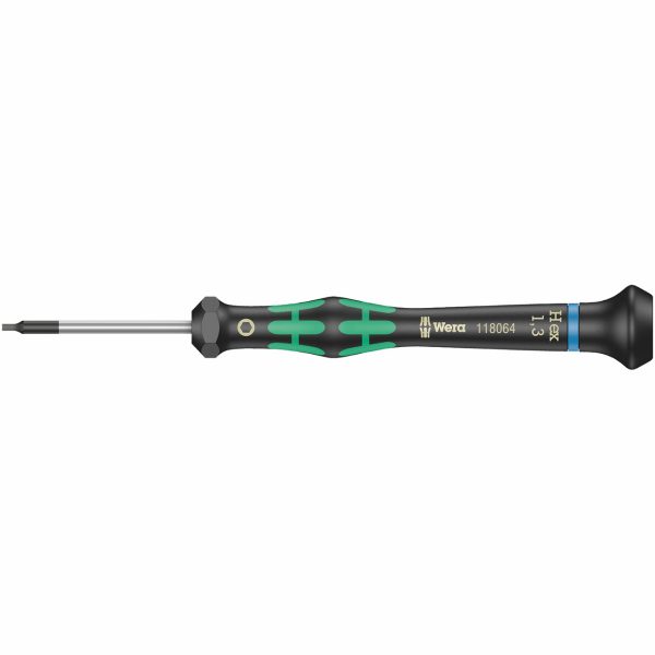 WERA 05118064001 Micro Electronics Precision Metric Hex-Plus Screwdriver 1.3mm x 40mm