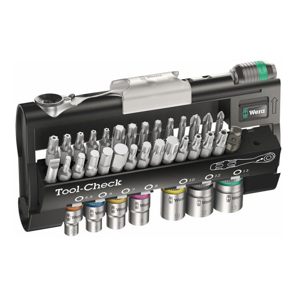 WERA 05200995001 TOOL CHECK AUTOMOTIVE 1 BITS ASSORTMENT WITH RATCHET + SOCKETS