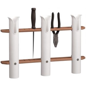 WHITECAP 63449 TEAK 3-ROD TOURNAMENT STORAGE RACK