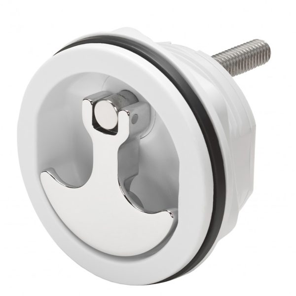 WHITECAP S-1417W COMPRESSION HANDLE CP ZAMAC/WHITE NYLON NO LOCK FRESH WATER USE ONLY