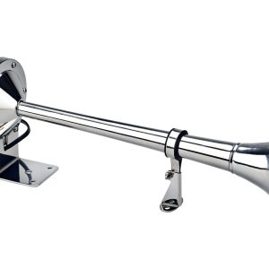 WOLO 115 The Persuader Stainless Steel Single Trumpet Horn - 12 Volt, High Tone, Chrome