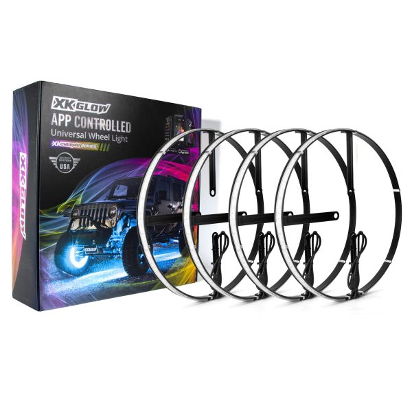XKGLOW XK-WHEEL-KIT 15 Inch Wheel Ring Light Kit Car Accessories - 4 Pieces