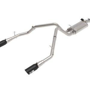 AFE 49-32081-B POWER Gemini XV 3 INCH Cat-Back Exhaust System, Black Tips, 304 Stainless Steel, fits RAM 1500