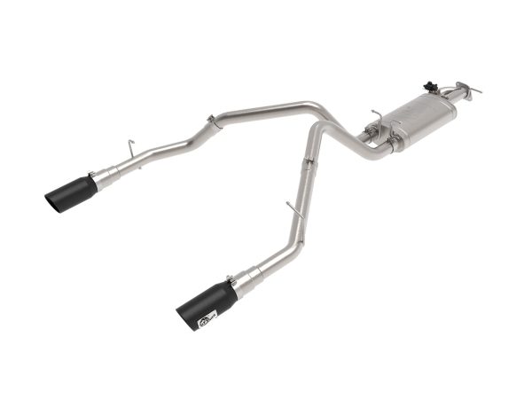 AFE 49-32081-B POWER Gemini XV 3 INCH Cat-Back Exhaust System, Black Tips, 304 Stainless Steel, fits RAM 1500