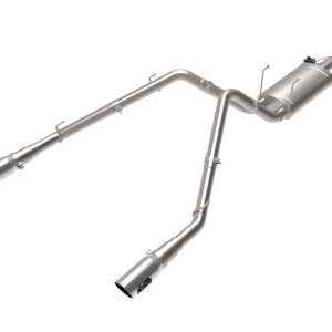 AFE 49-32083-P POWER Gemini XV Cat-Back Exhaust System w/Cut-Out, 3 INCH 304 Stainless Steel, Polished Tips, for 2009-2019 Dodge/RAM 1500