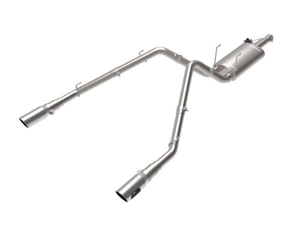 AFE 49-32083-P POWER Gemini XV Cat-Back Exhaust System w/Cut-Out, 3 INCH 304 Stainless Steel, Polished Tips, for 2009-2019 Dodge/RAM 1500