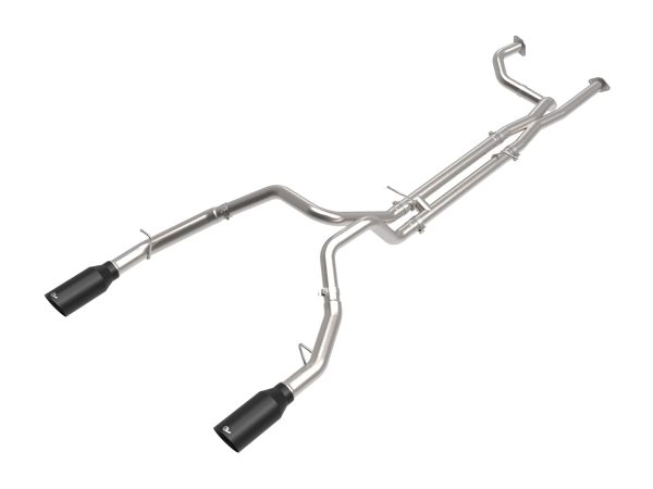 AFE 49-32084-B POWER Vulcan Series Cat-Back Exhaust System, 3 INCH to 3-1/2 INCH 304 Stainless Steel, Black Tips, for 2021 RAM 1500 TRX