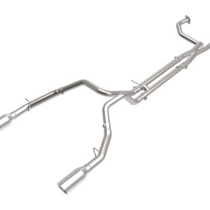 AFE 49-32084-P POWER Vulcan Series Cat-Back Exhaust System, 3 INCH to 3-1/2 INCH 304 Stainless Steel, Polished Tips, for 2021 RAM 1500 TRX
