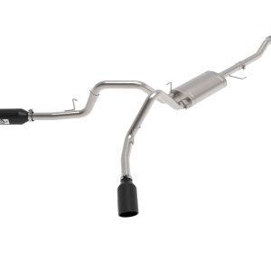 AFE 49-33126-B Vulcan Series 3 IN 304 Stainless Steel Cat-Back Exhaust System w/Black Tip, fits Ford F-150 2021 V8-5.0L/V6-2.7/3.5L (tt)