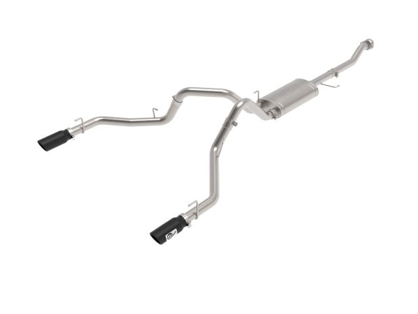 AFE 49-33127-B POWER Vulcan Series 3 IN 304 Stainless Steel Cat-Back Exhaust System w/Black Tips, fits Ford F-150 2021 V6-2.7L/3.5L (tt)/V8-5.0L