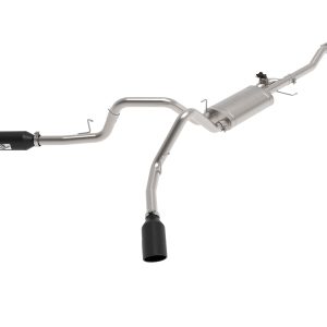 AFE 49-33129-B Gemini XV 3 IN 304 Stainless Steel Cat-Back Exhaust System w/Cutout, Black, fits Ford F-150 2021 V6-2.7L (tt)/V6-3.5L (tt)/V8-5.0L