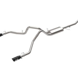 AFE 49-33130-B POWER Vulcan Series Cat-Back Exhaust System, 3 INCH 304 Stainless Steel, Black Tips, for 2015-2020 Ford F-150