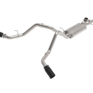 AFE 49-34133-B POWER Gemini XV 3 INCH Cat-Back Exhaust System, Black Tips, 304 Stainless Steel, fits GM Trucks