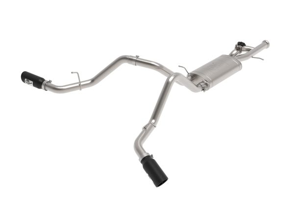 AFE 49-34133-B POWER Gemini XV 3 INCH Cat-Back Exhaust System, Black Tips, 304 Stainless Steel, fits GM Trucks