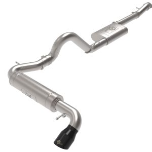 AFE 49-43136-B Apollo GT Series 3 IN 409 Stainless Steel Cat-Back Exhaust System w/Black Tip Fit Ford Bronco 21-22 L4-2.3L (t)/V6-2.7L (tt)