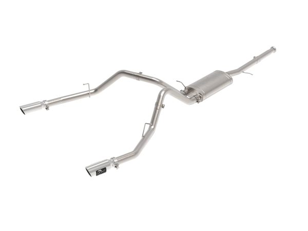AFE 49-44135-P POWER Apollo GT Series 3 INCH Cat-Back Exhaust System, Dual Polished Tip, Stainless Steel, fits GM Trucks