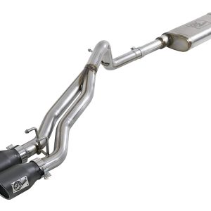 AFE 49-48054-B Rebel Series Stainless Steel Cat-Back Exhaust System (Black Tips)
