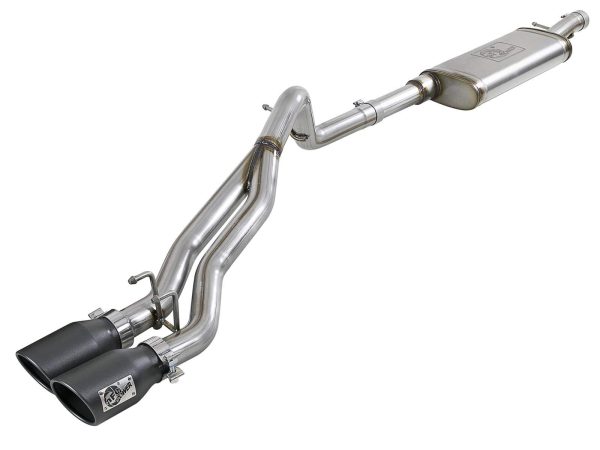 AFE 49-48054-B Rebel Series Stainless Steel Cat-Back Exhaust System (Black Tips)