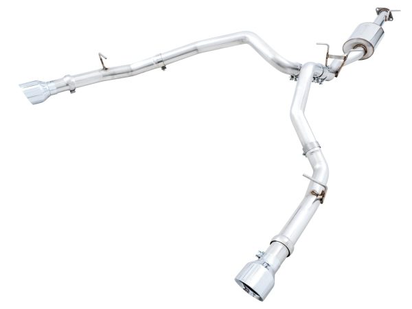 AWE 3015-32005 19-21 RAM 1500 5.7L (w/Cutouts) 0FG Dual Rear Exit Cat-Back Exhaust - Chrome Silver Tips