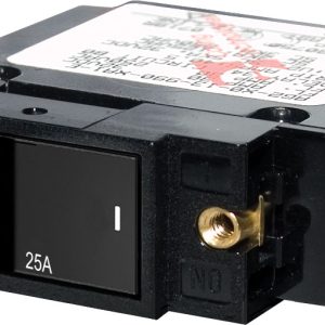 BLUE SEA 7405 CIRCUIT BREAKER SC1 FLAT ROCKER 25A, 25 Ampere; 240 Volt AC/ 32 Volt DC; Single Pole Magnetic Hydraulic Type; Flat Rocker Actuator; #10-32 Screw Terminal; Single