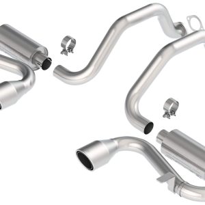 BORLA 140017 Cat-Back Perf. Exhaust Sys. for 1997-2004 Chevrolet Corvette (C5) 5.7L V8 & Z06 (C5) V8 5.7L T-304 SS S-Type Classic Dual Center Rear Exit Single 4.5 INCH Rnd. Polished T-304 Tips Each Side