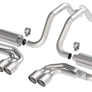 BORLA 140038 Cat-Back Perf. Exhaust System for 1997-2004 Chevrolet Corvette (C5) V8 & Z06 (C5) V8 T-304 Stainless Steel S-Type Classic Dual Center Rear Exit Dual 4 INCH Rnd. Polished T-304 Tips Each Side